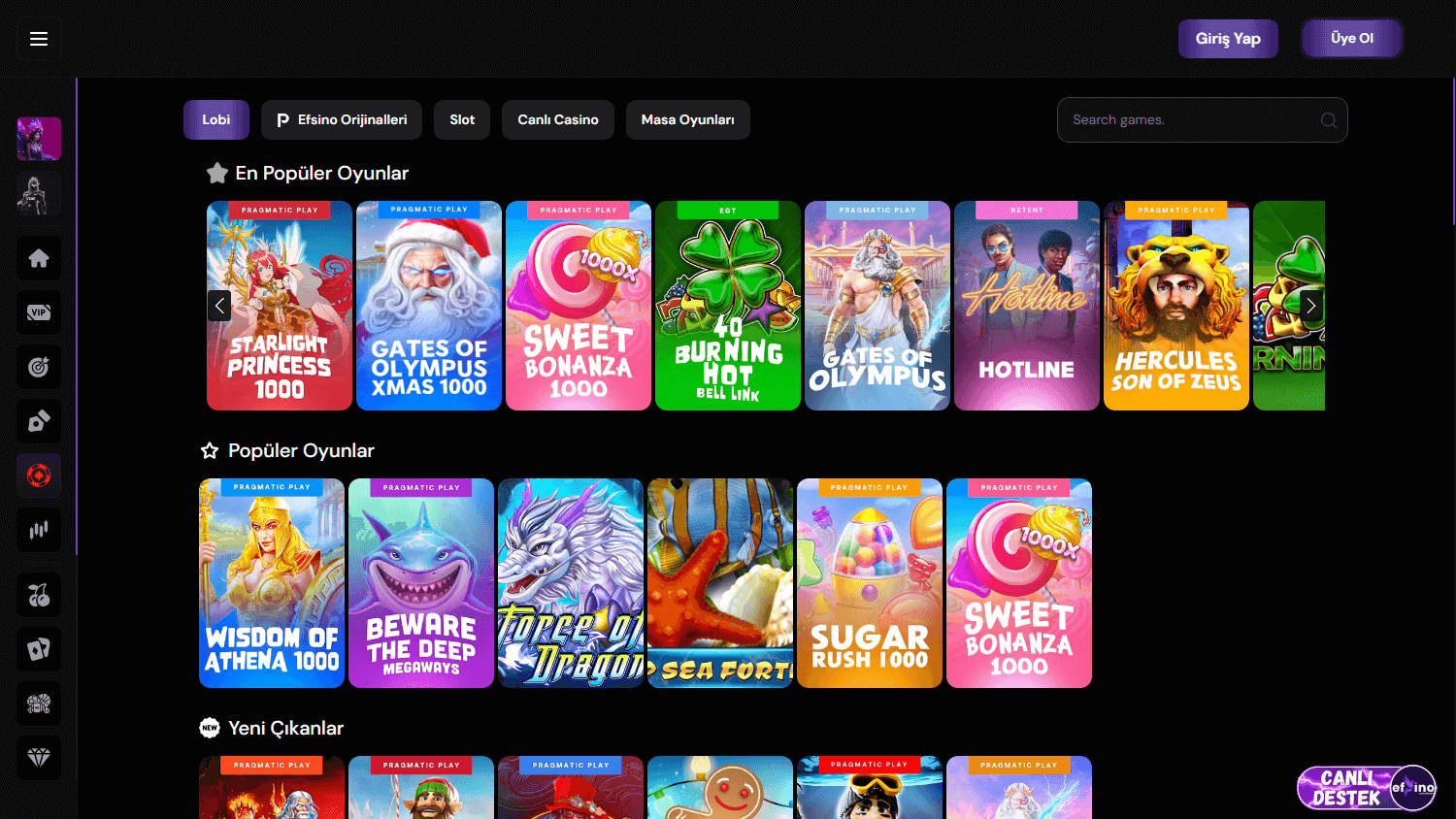 Efsino_Casino_game_gallery_desktop