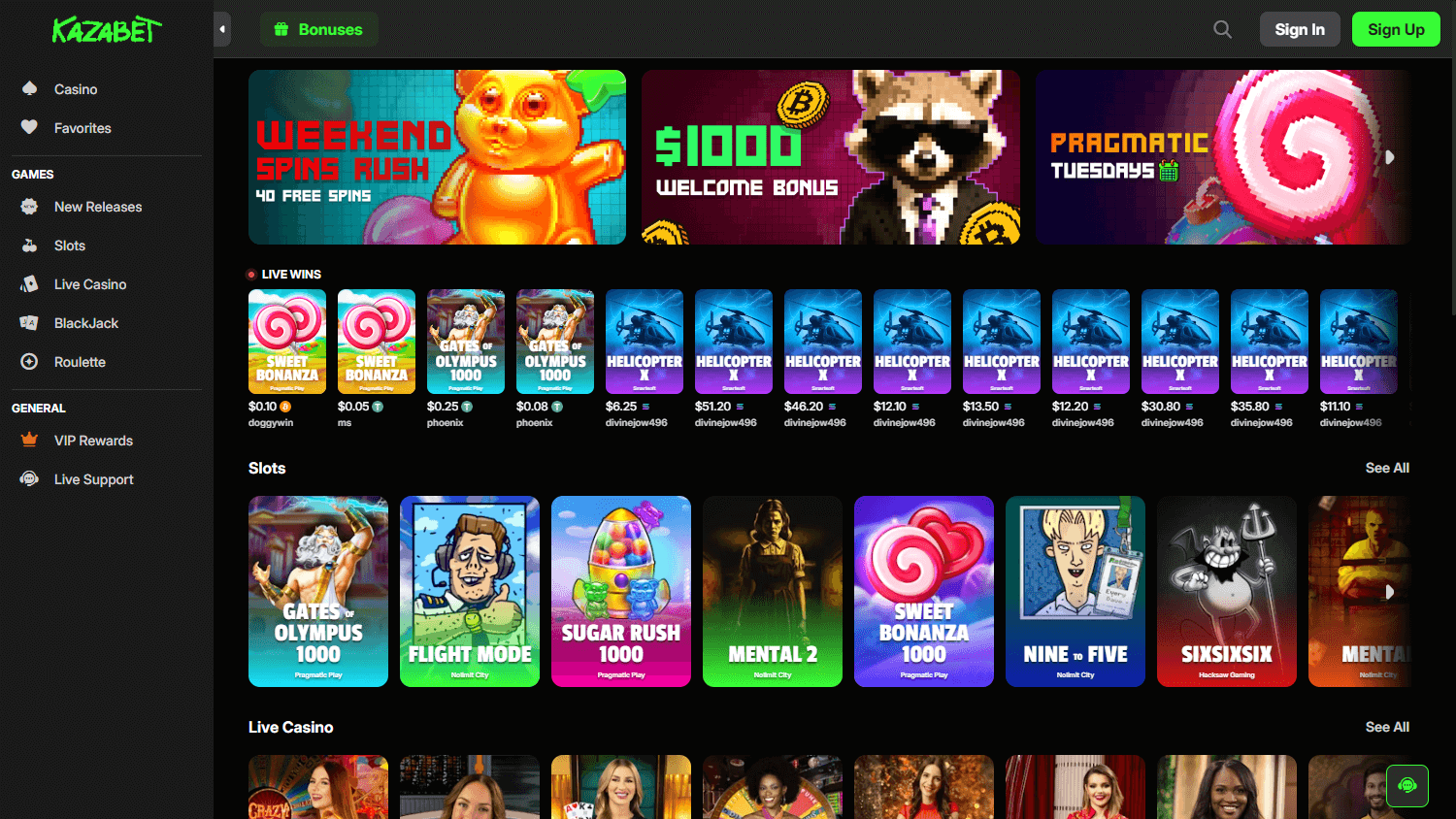 kazabet_casino_homepage_desktop