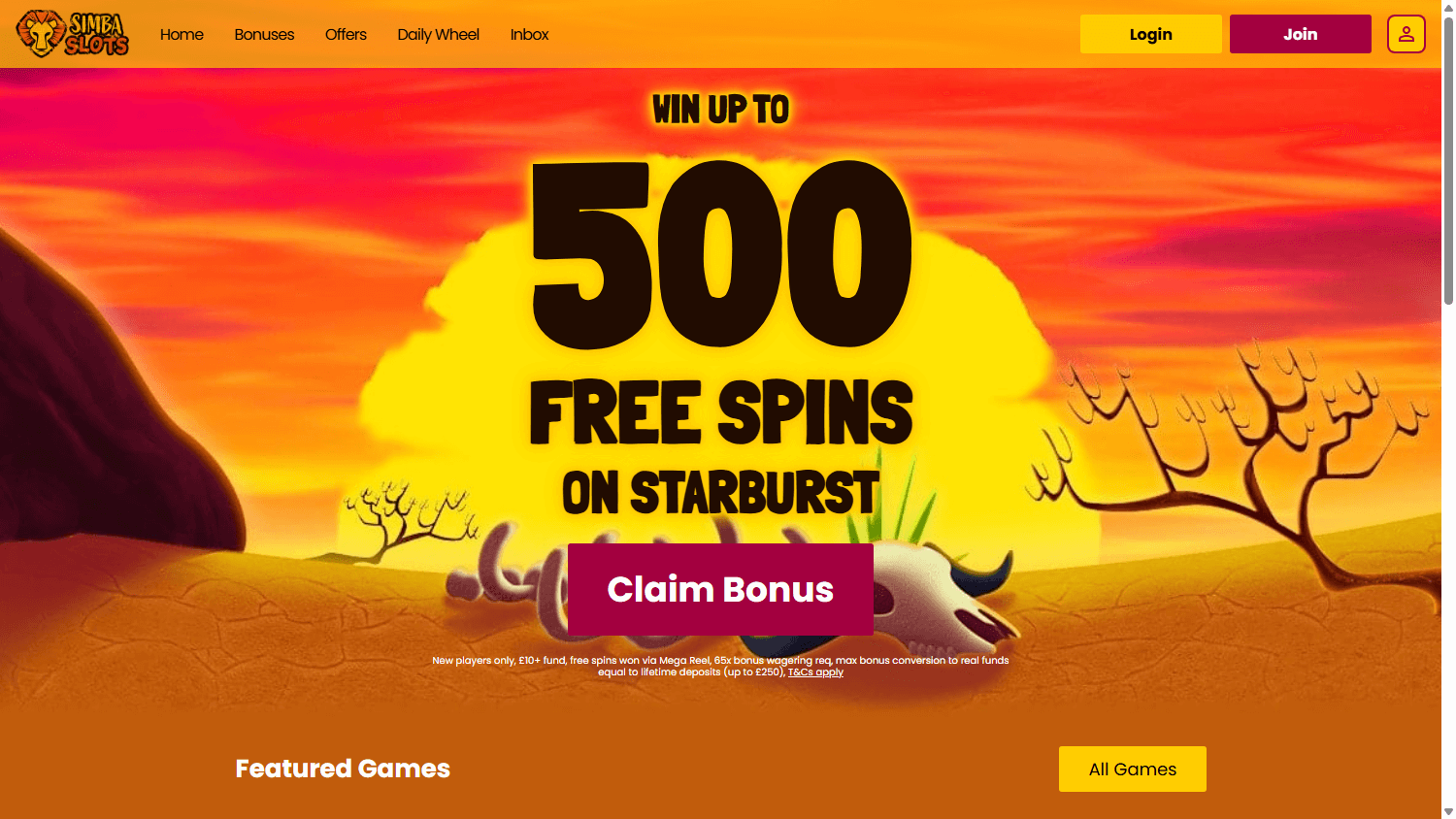 Simba_Slots_Casino_homepage_desktop