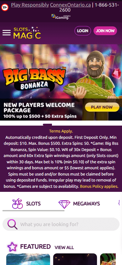 Slots_Magic_Casino_Ontario_homepage_mobile