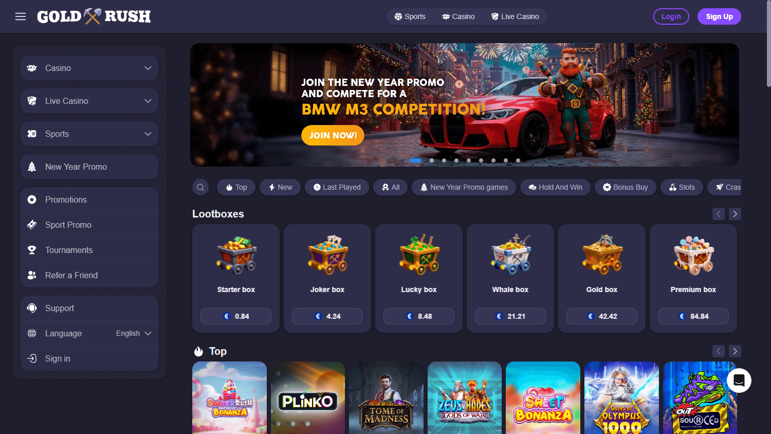 goldrush.io_casino_homepage_desktop