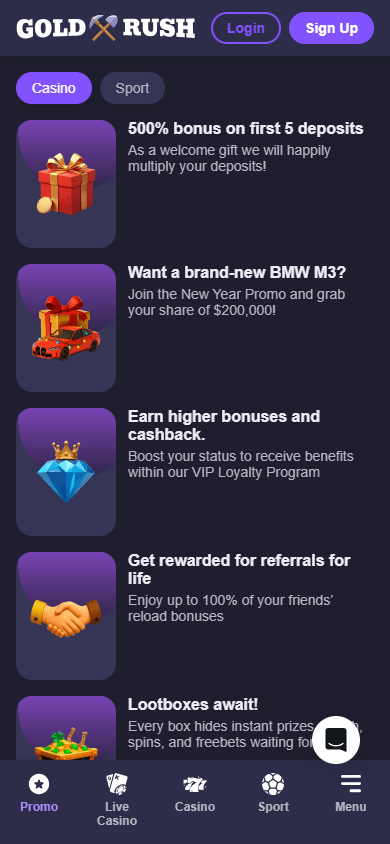 goldrush.io_casino_promotions_mobile