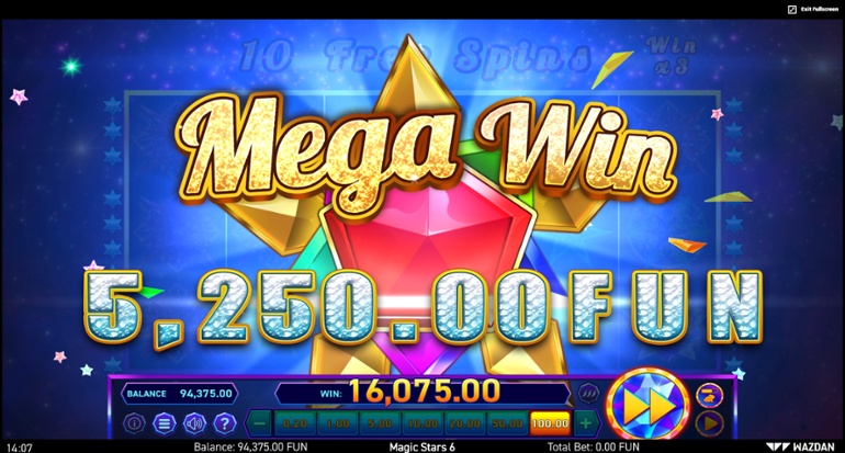 Magic Stars 6 mega win
