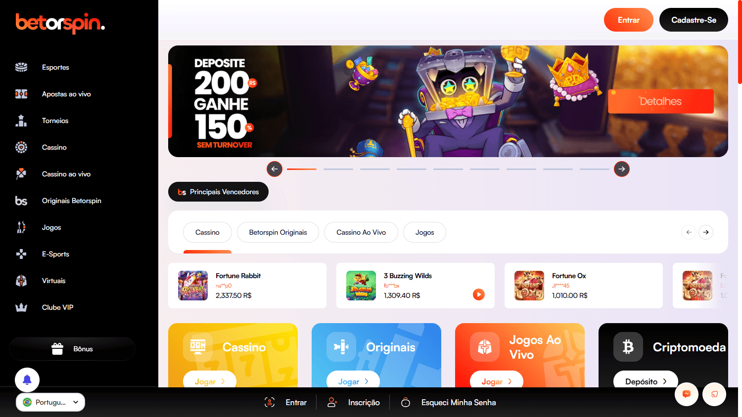 betorspin_casino_homepage_desktop