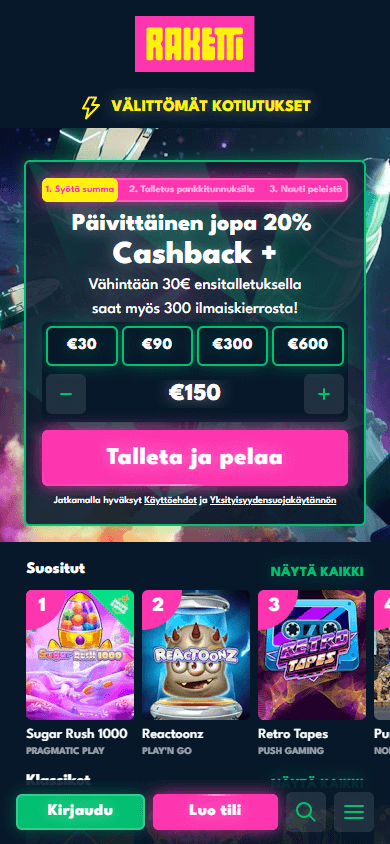 raketti_casino_homepage_mobile