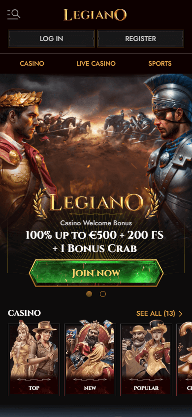 legiano_casino_homepage_mobile
