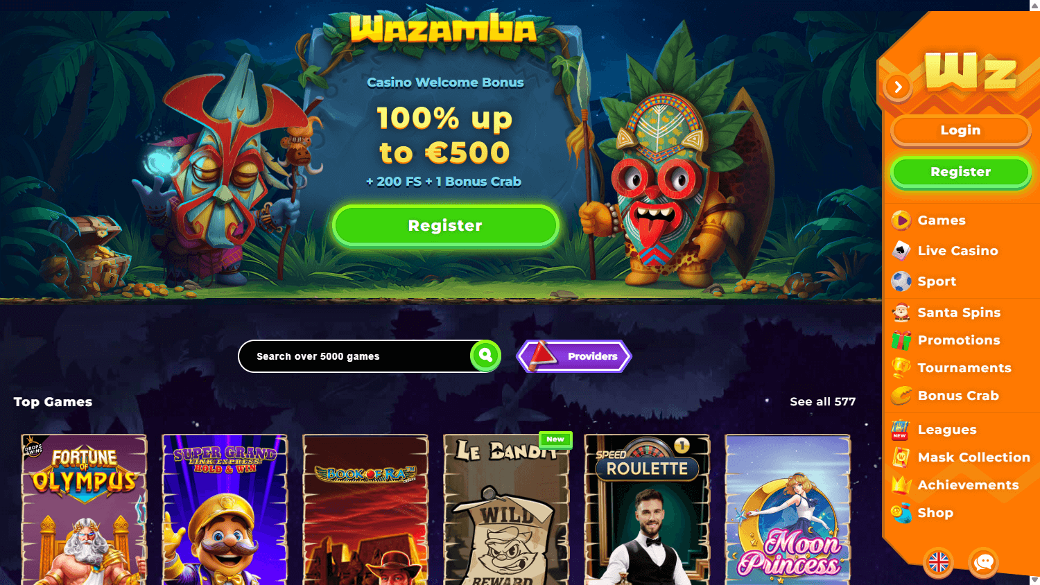 wazamba_casino_homepage_desktop