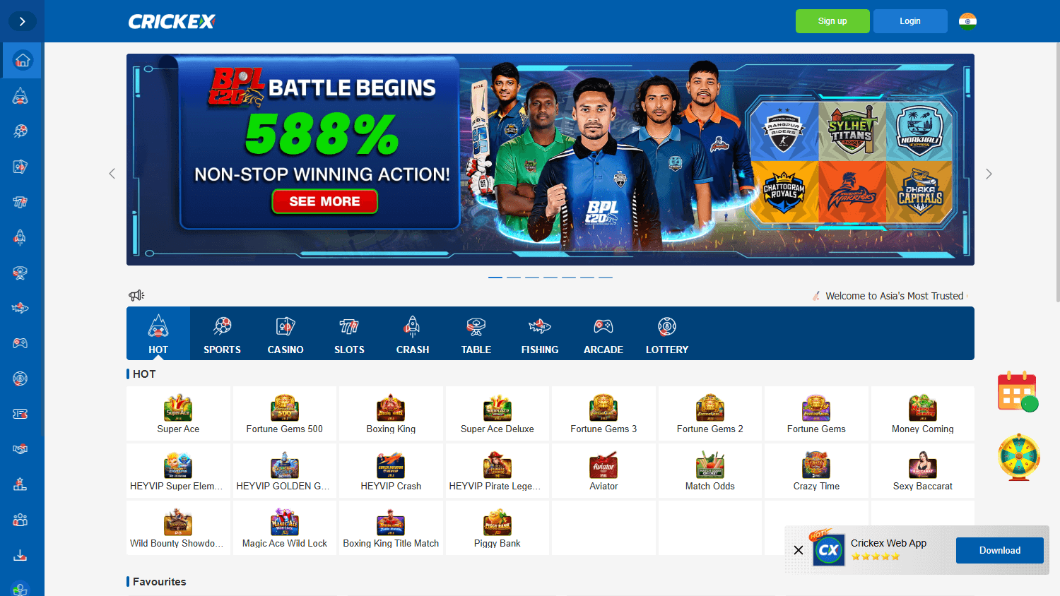 crickex_casino_homepage_desktop