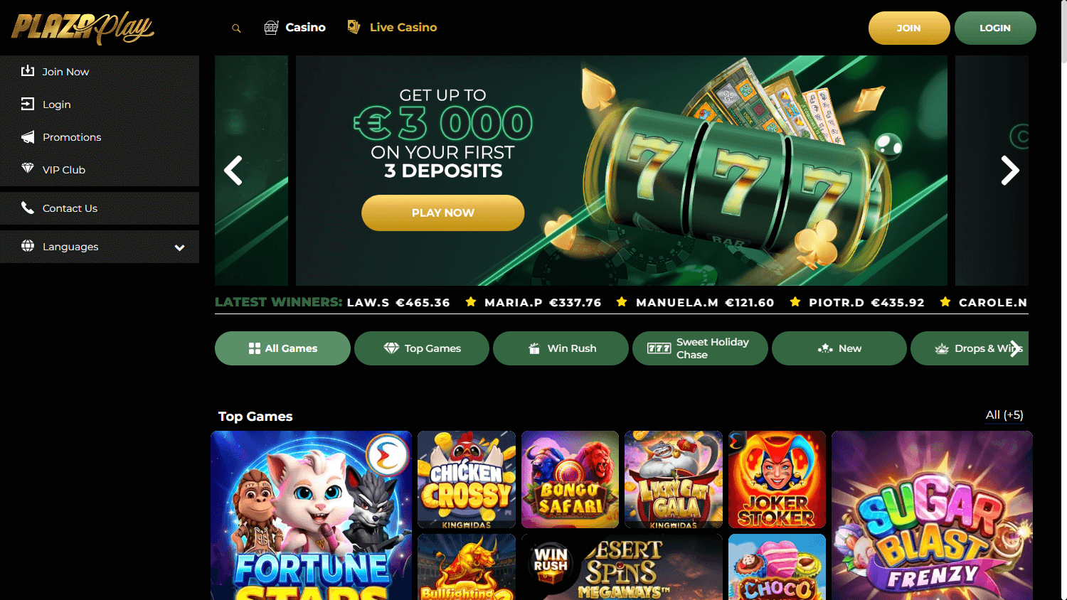 plazaplay_casino_homepage_desktop
