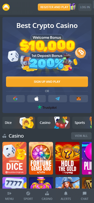 duckdice_casino_homepage_mobile