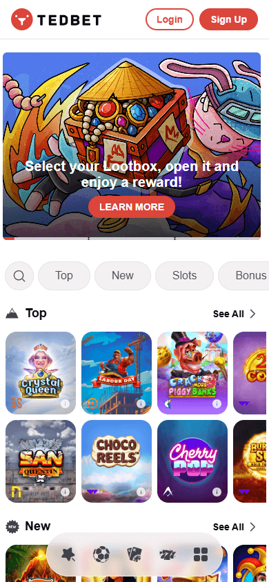 TedBet_Casino_homepage_mobile
