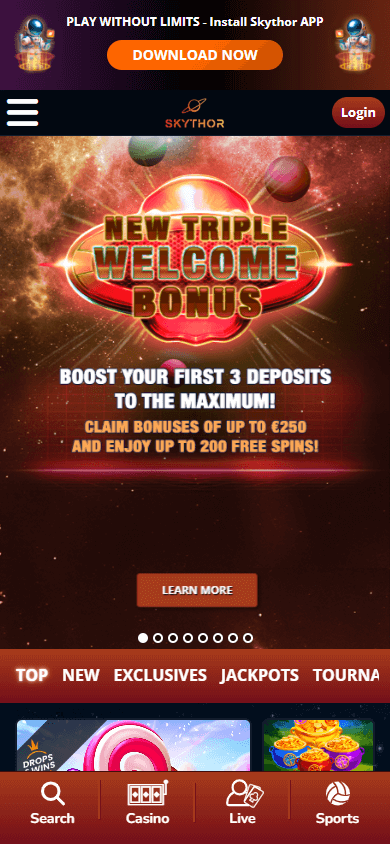 Skythor_Casino_homepage_mobile