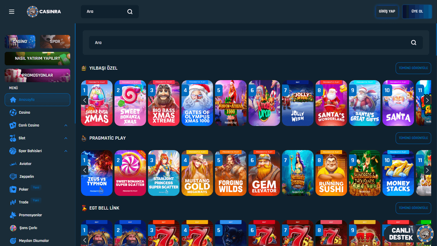 Casinra_Casino_game_gallery_desktop