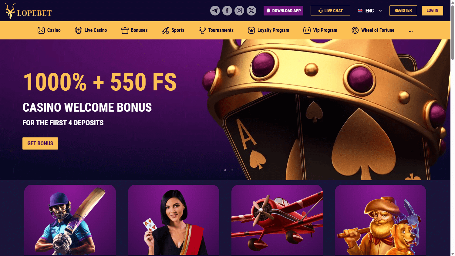 LopeBet_Casino_homepage_desktop