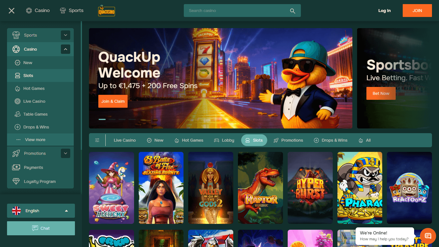 Quacksino_Casino_game_gallery_desktop
