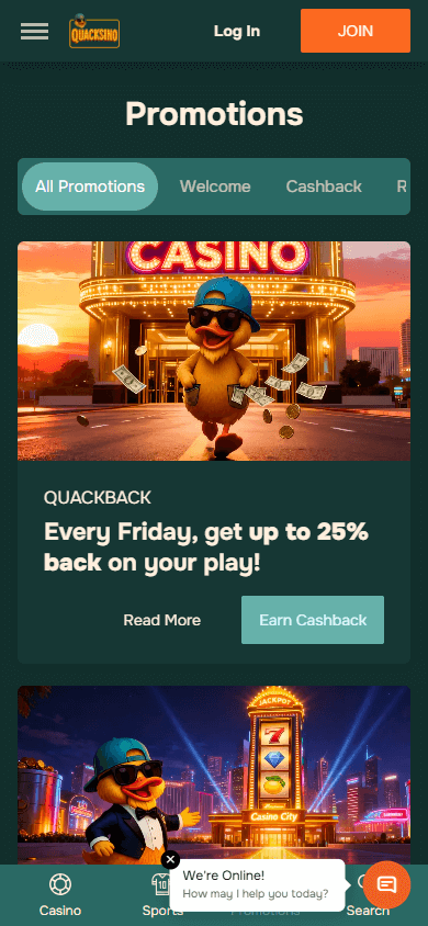 Quacksino_Casino_promotions_mobile