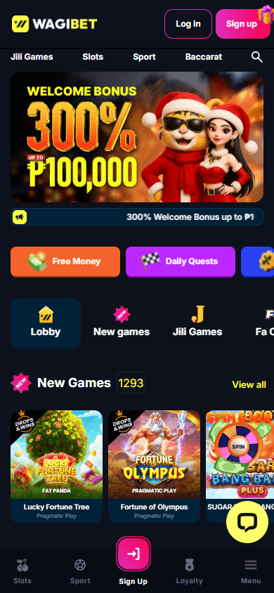 wagibet_casino_homepage_mobile