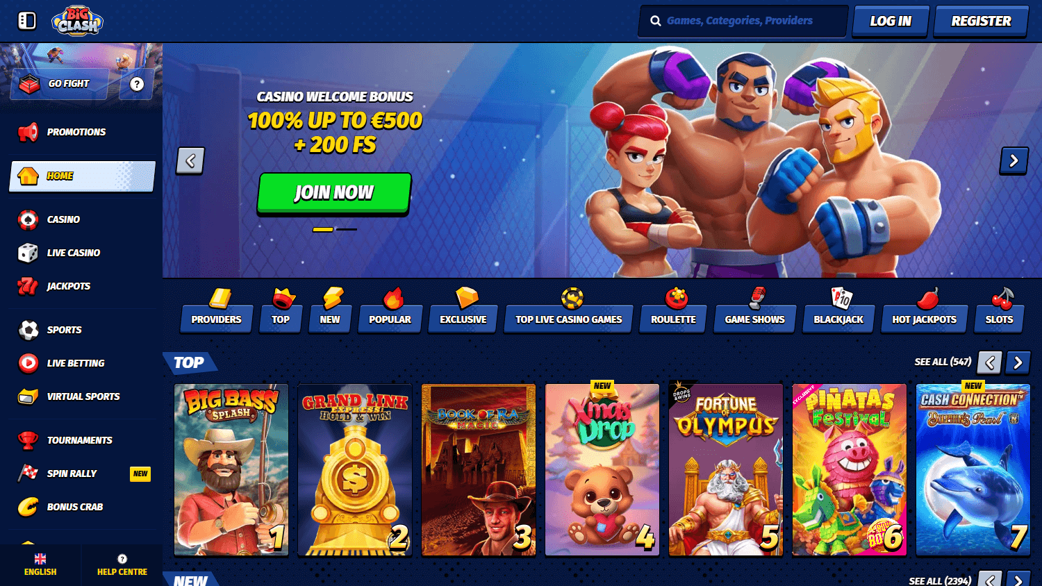 bigclash_casino_homepage_desktop