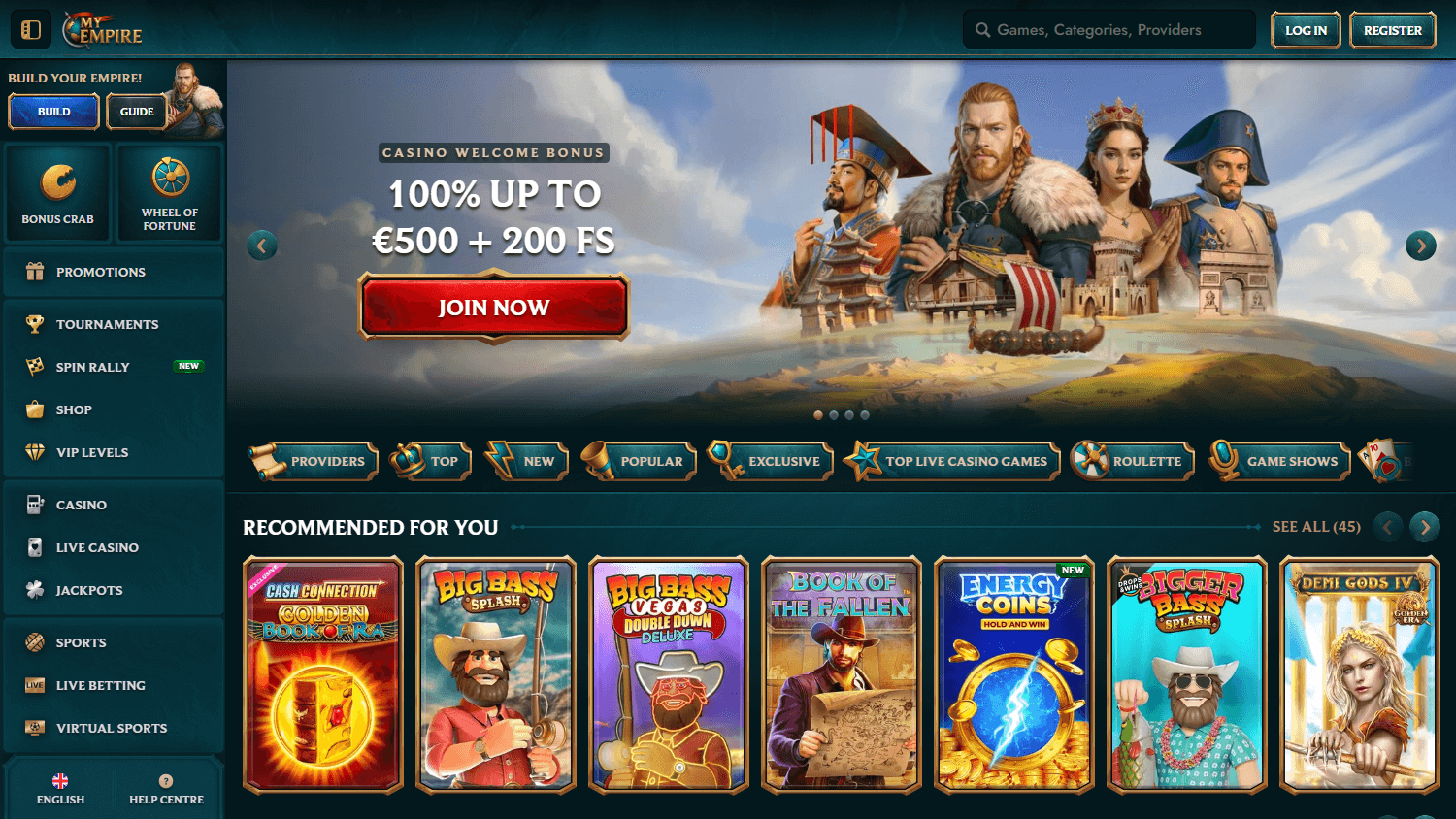 myempire_casino_homepage_desktop
