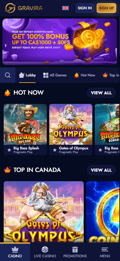 gravira_casino_homepage_mobile