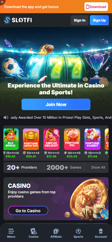 slotfi_casino_homepage_mobile