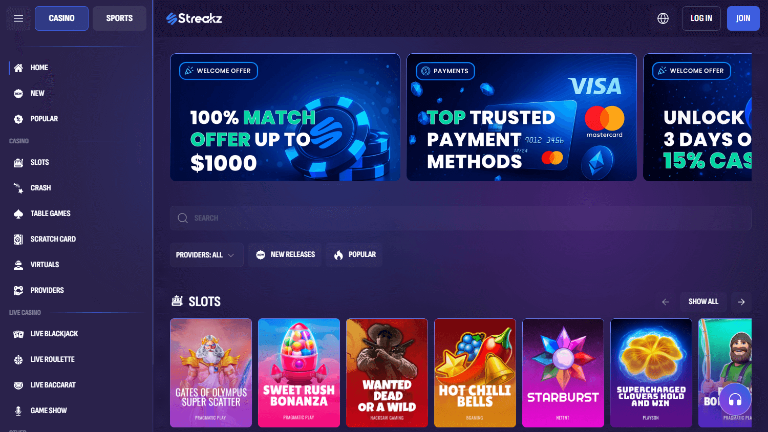 streakz_casino_homepage_desktop