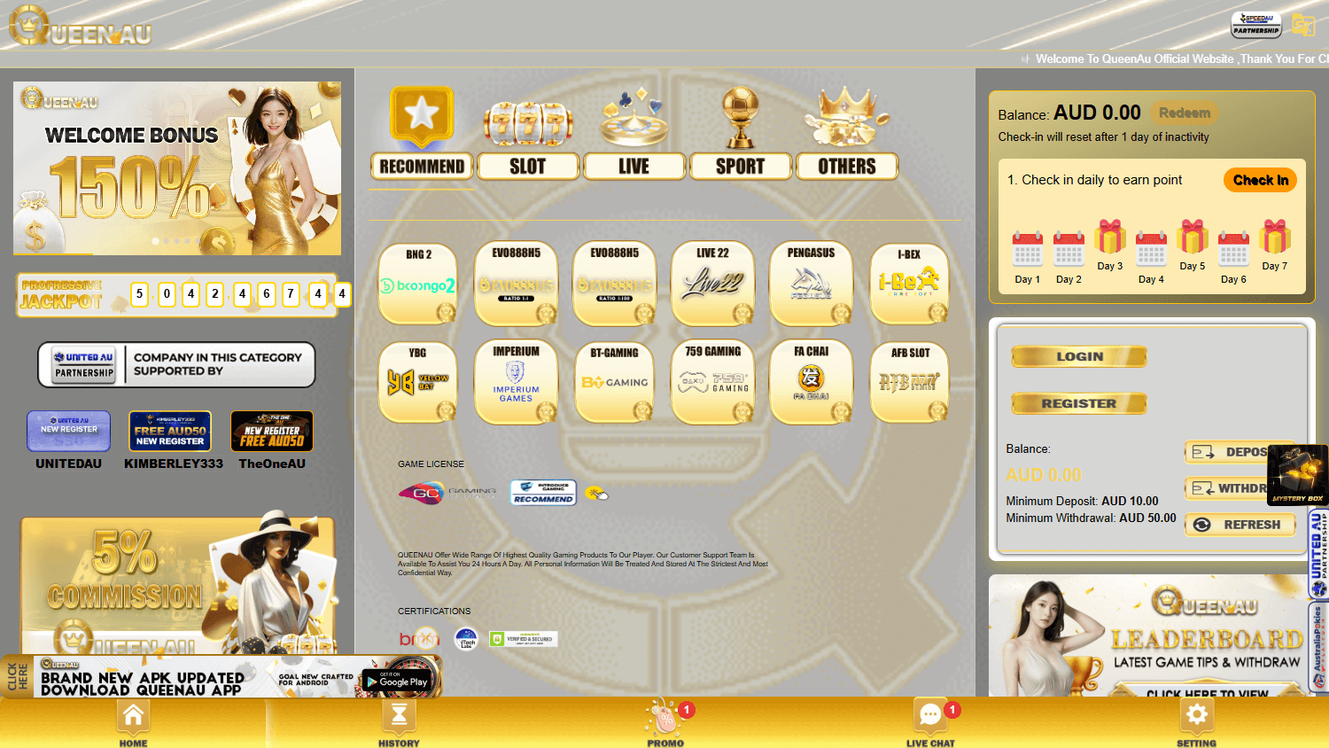 queenau_casino_homepage_desktop