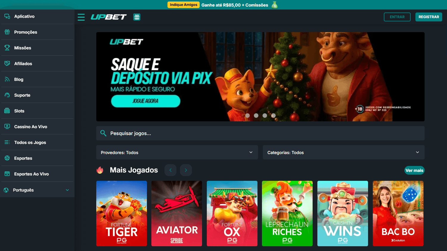 Upbet_Casino_homepage_desktop
