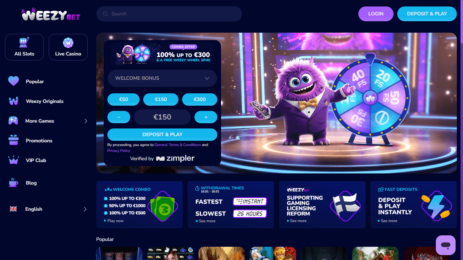 weezybet_casino_homepage_desktop