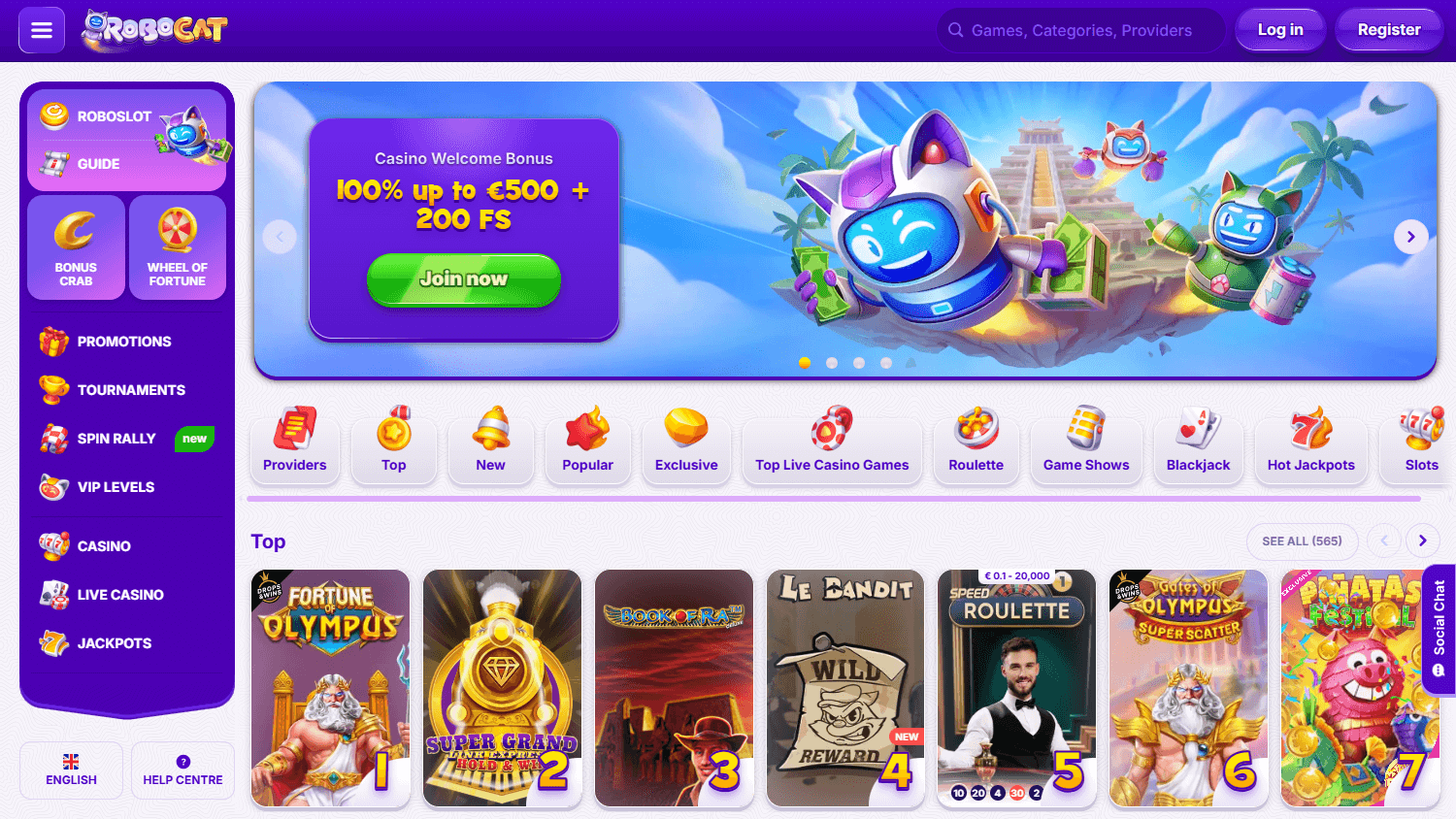 robocat_casino_homepage_desktop