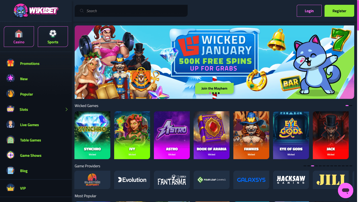 wikibet_casino_homepage_desktop