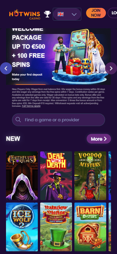 HotWins_Casino_homepage_mobile