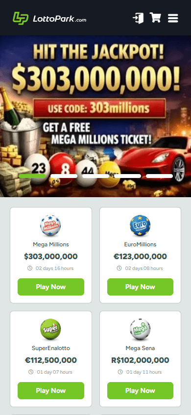 LottoPark_Casino_homepage_mobile