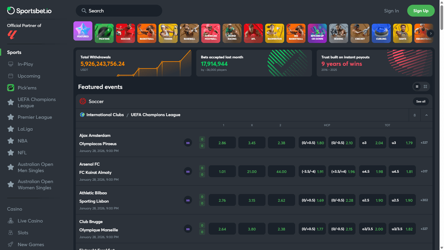 Sportsbet.io_Casino_homepage_desktop