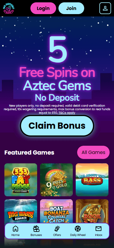 No_Deposit_Slots_Casino_homepage_mobile