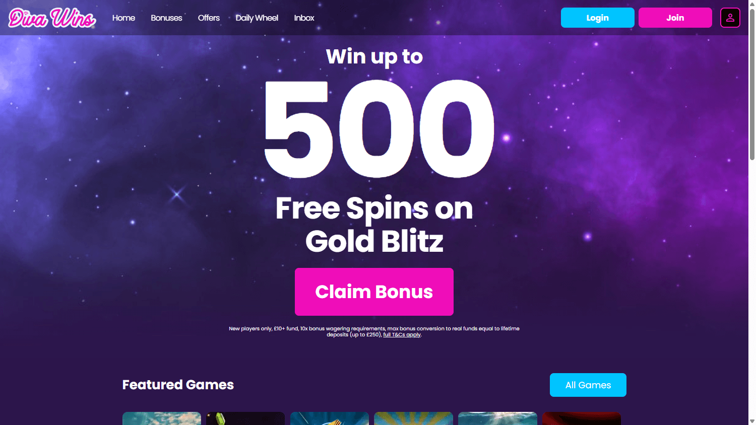 Diva_Wins_Casino_homepage_desktop