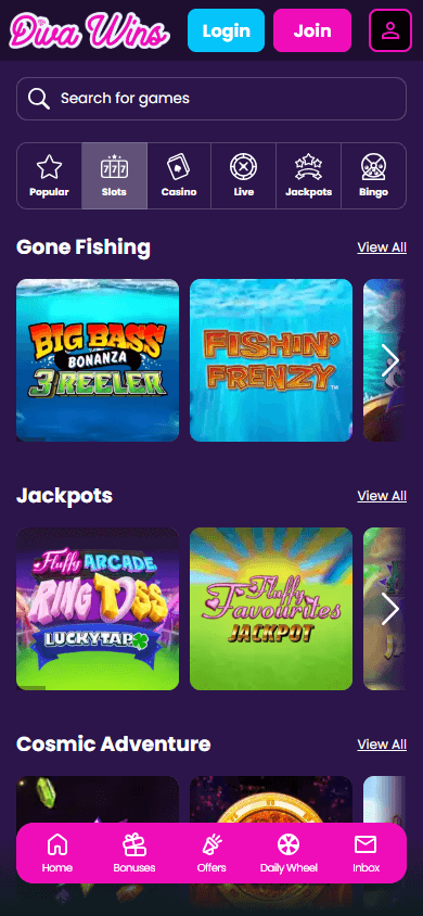 Diva_Wins_Casino_game_gallery_mobile