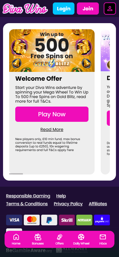 Diva_Wins_Casino_promotions_mobile