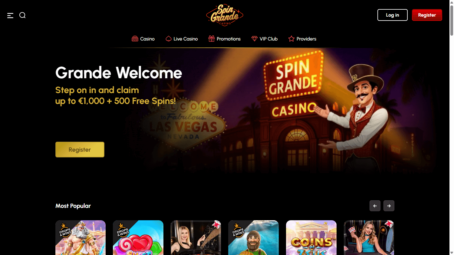 SpinGrande_Casino_homepage_desktop