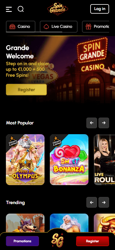 SpinGrande_Casino_homepage_mobile