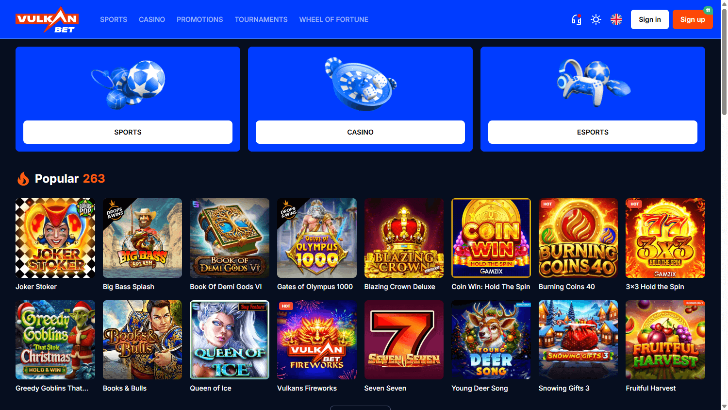 Vulkan.bet_Casino_homepage_desktop