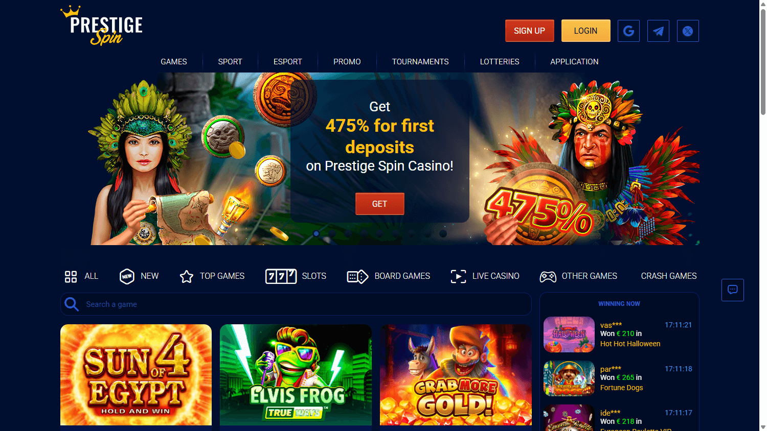 Prestige_Spin_Casino_homepage_desktop