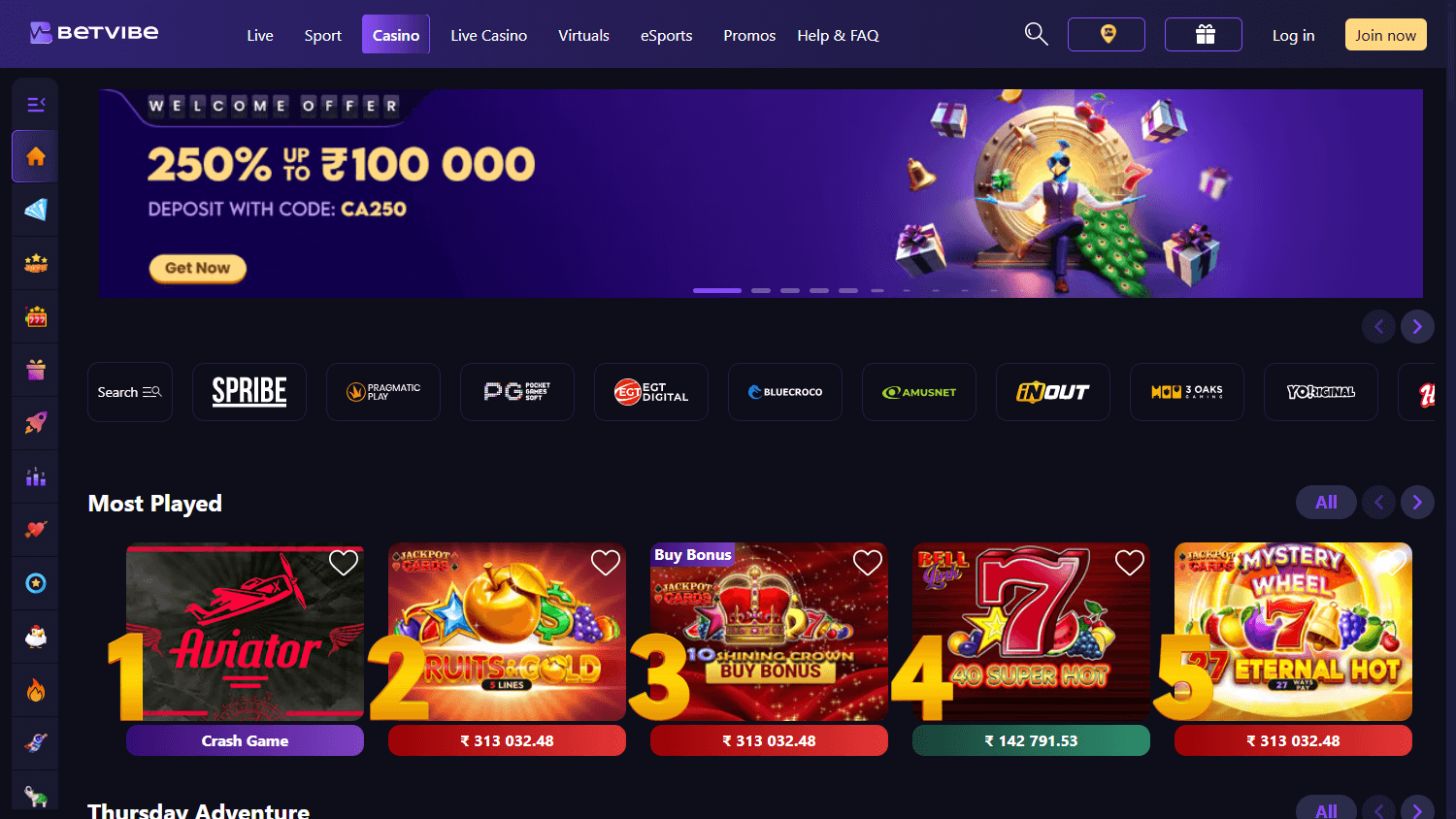 BETVIBE_Casino_game_gallery_desktop