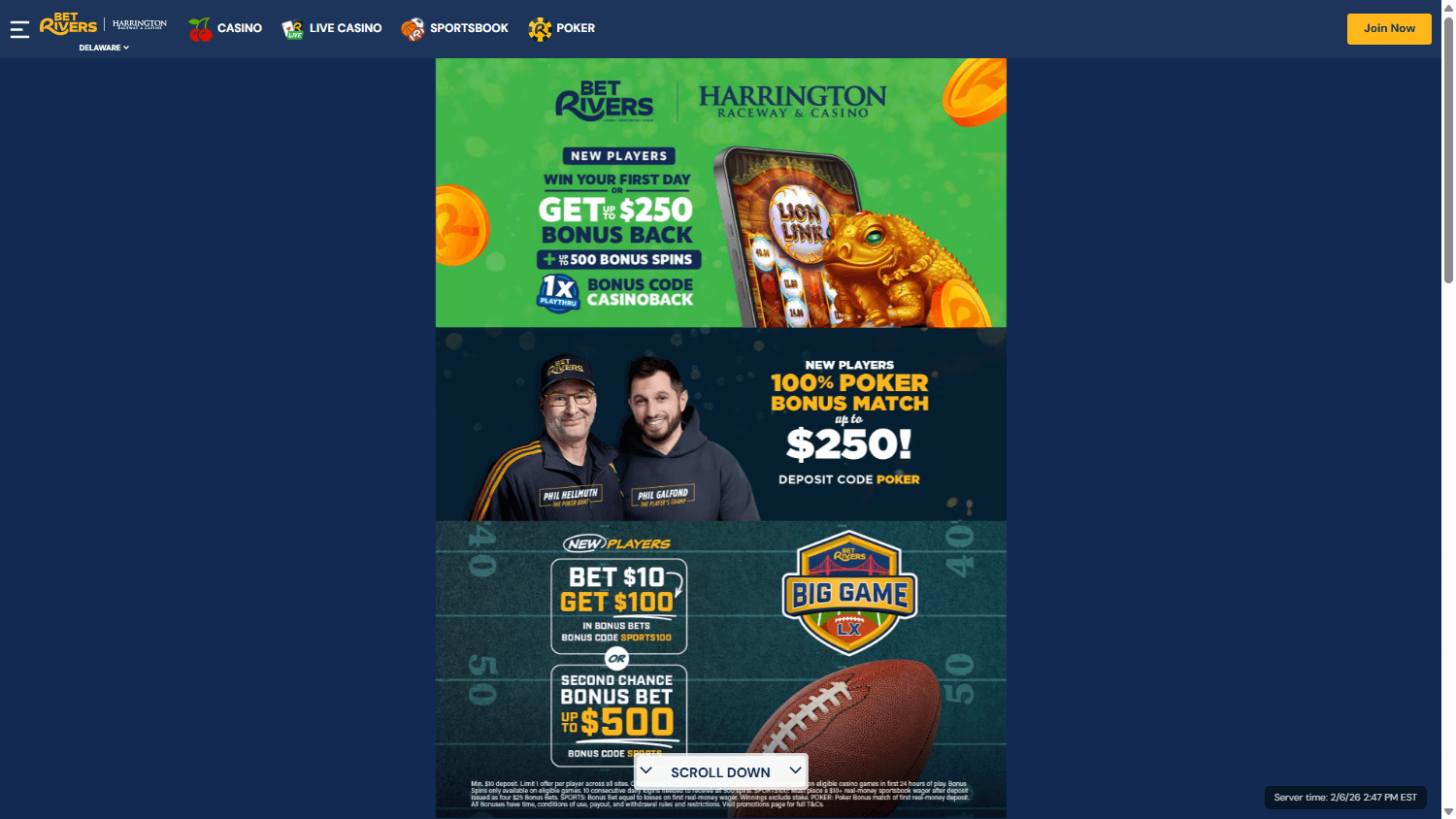 Harrington_Raceway_&_Casino_homepage_desktop