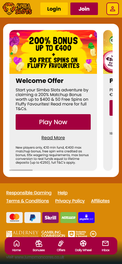 Simba_Slots_Casino_IE_promotions_mobile