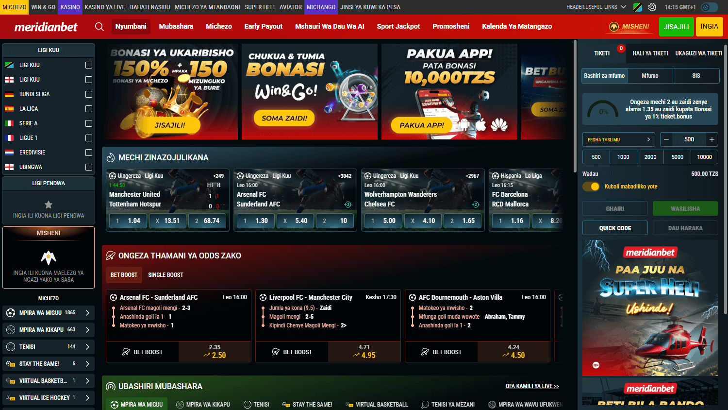Meridianbet_Casino_TZ_homepage_desktop