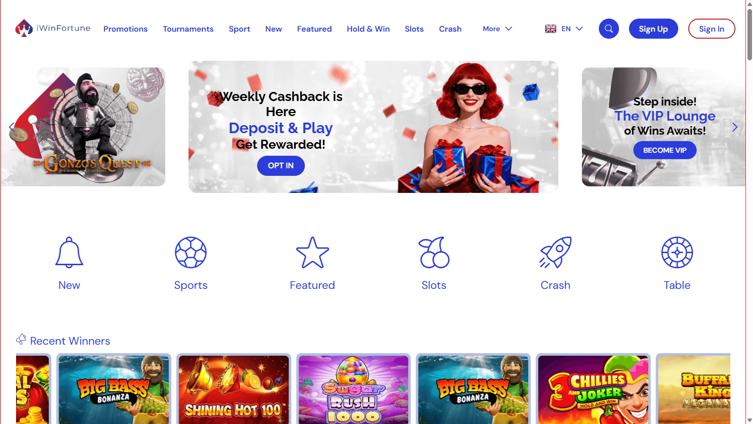 iWinFortune_Casino_homepage_desktop