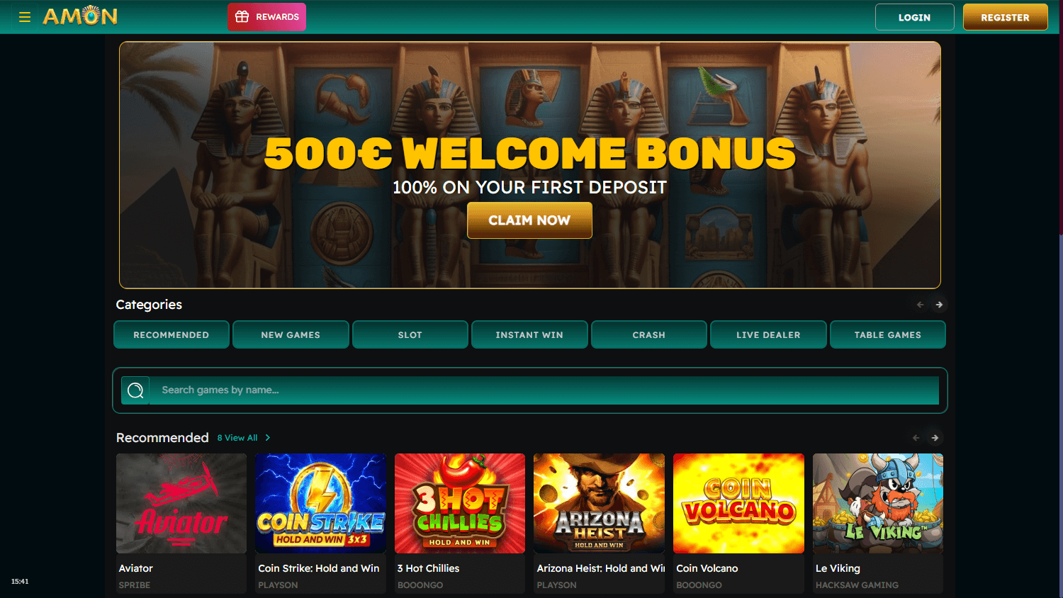 Amon_Casino_homepage_desktop