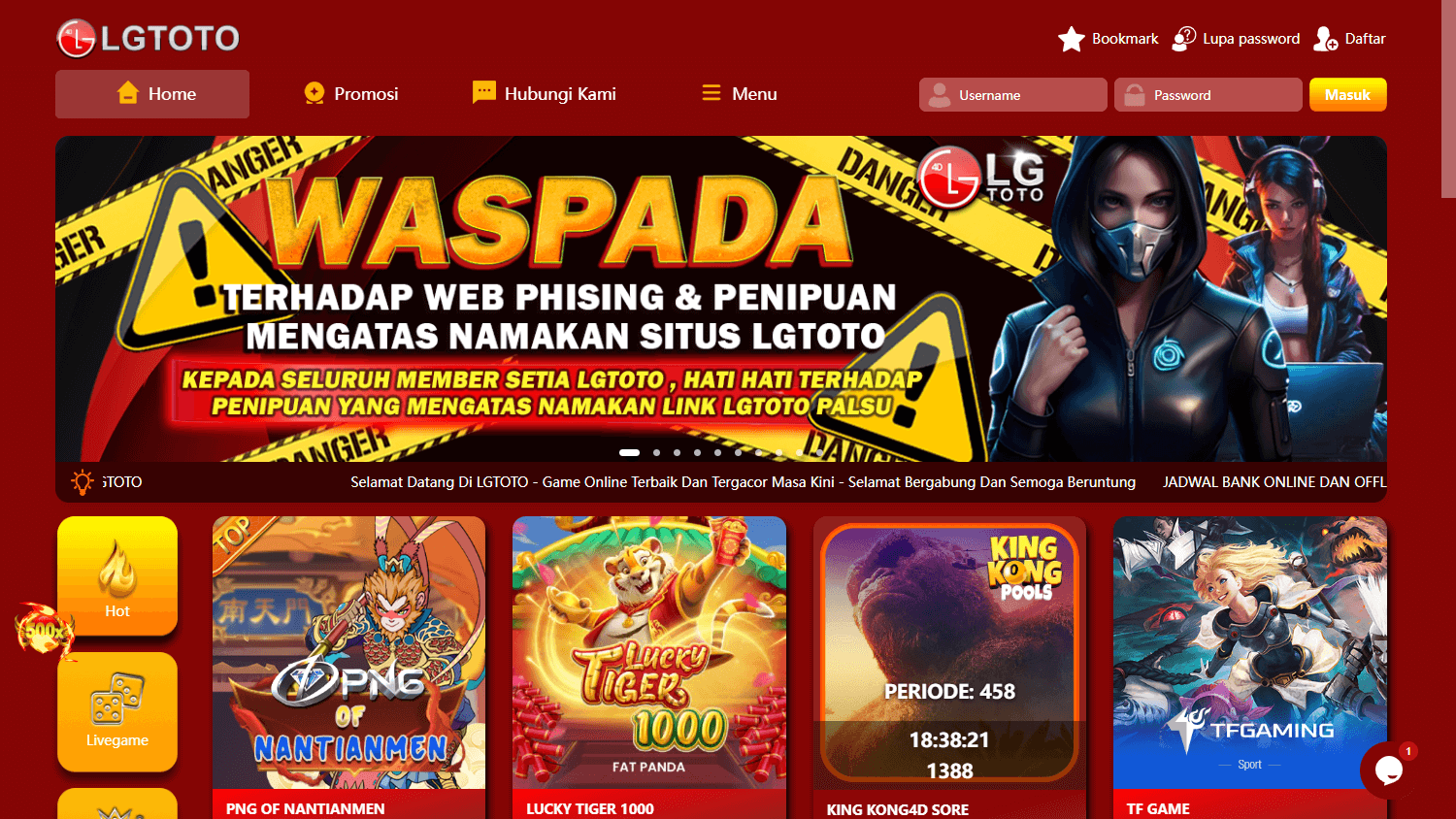 LGTOTO_Casino_homepage_desktop