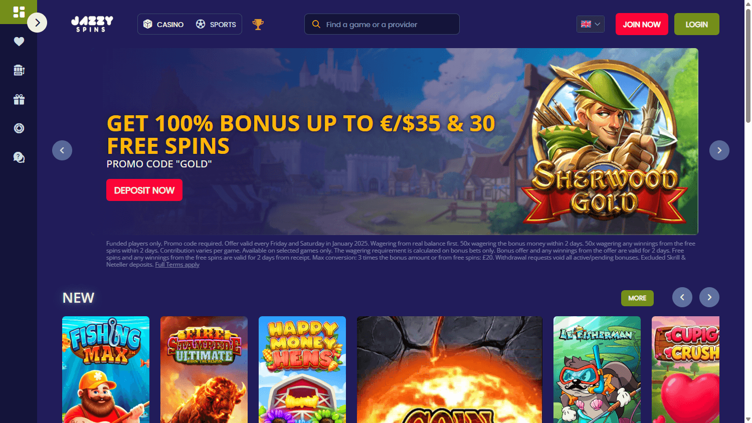 Jazzy_Spins_Casino_homepage_desktop